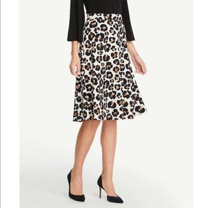 Ann Taylor Skirt Women's Size 4 Petite High-Quality Animal Print Fall Preppy